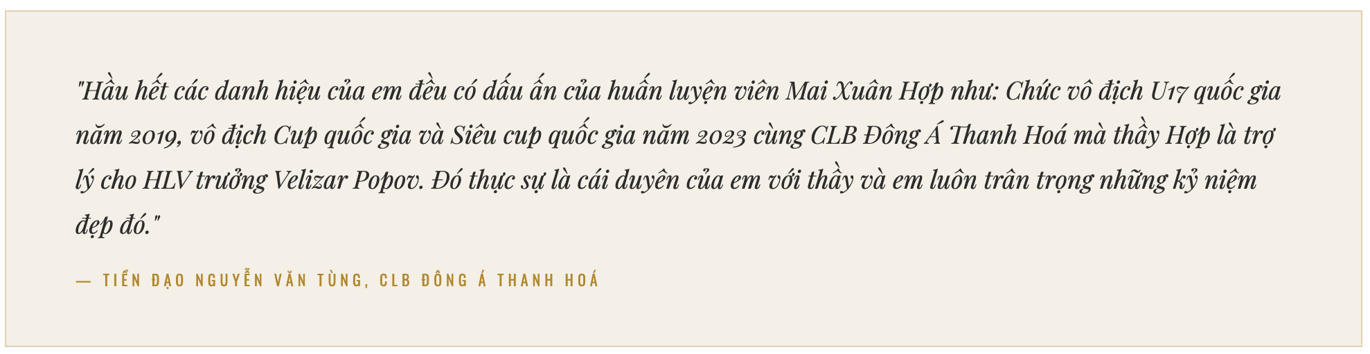 HLV Mai Xuân Hợp và những ký ức thăng hoa cùng bóng đá Thanh Hoá