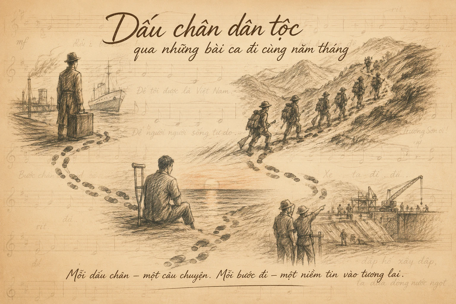 Dấu chân dân tộc qua những bài ca đi cùng năm tháng