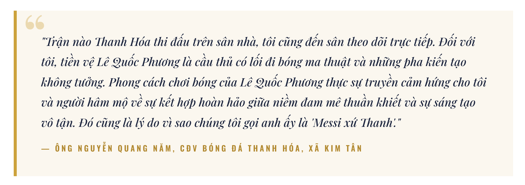 “Messi xứ Thanh” Lê Quốc Phương với những danh hiệu lớn & dấu ấn cùng đội bóng quê hương