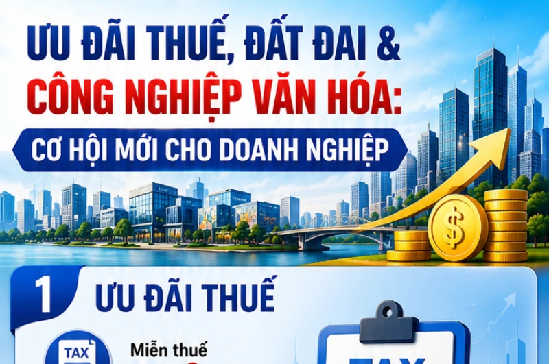 Ưu đãi thuế, đất đai và công nghiệp văn hóa: Cơ hội mới cho doanh nghiệp