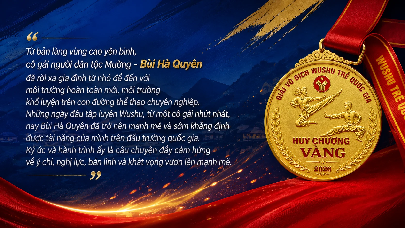 Từ cô gái dân tộc Mường nhút nhát đến gương mặt vàng của Wushu trẻ xứ Thanh
