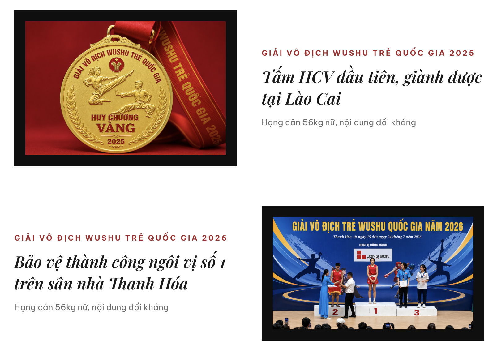 Từ cô gái dân tộc Mường nhút nhát đến gương mặt vàng của Wushu trẻ xứ Thanh