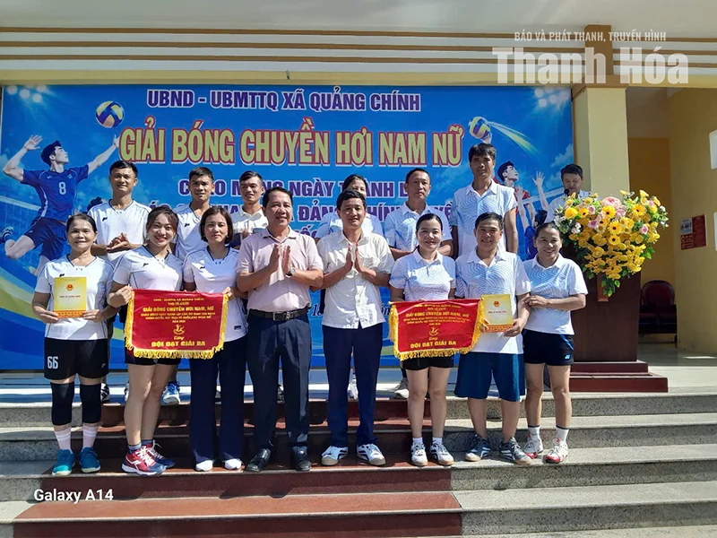 Sôi nổi Giải bóng chuyền hơi xã Quảng Chính năm 2026
