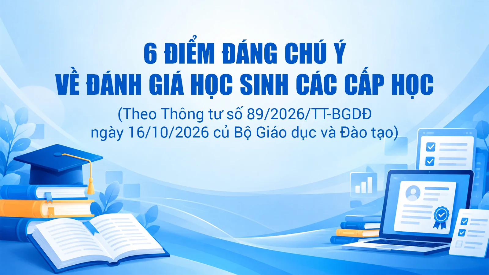 6 điểm đáng chú ý về đánh giá học sinh các cấp học