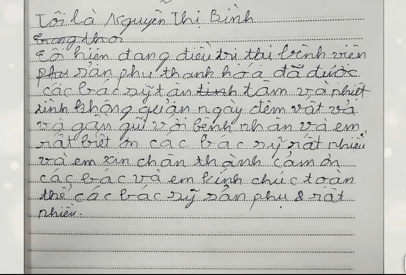 Những lá thư cảm ơn gửi người thầy thuốc
